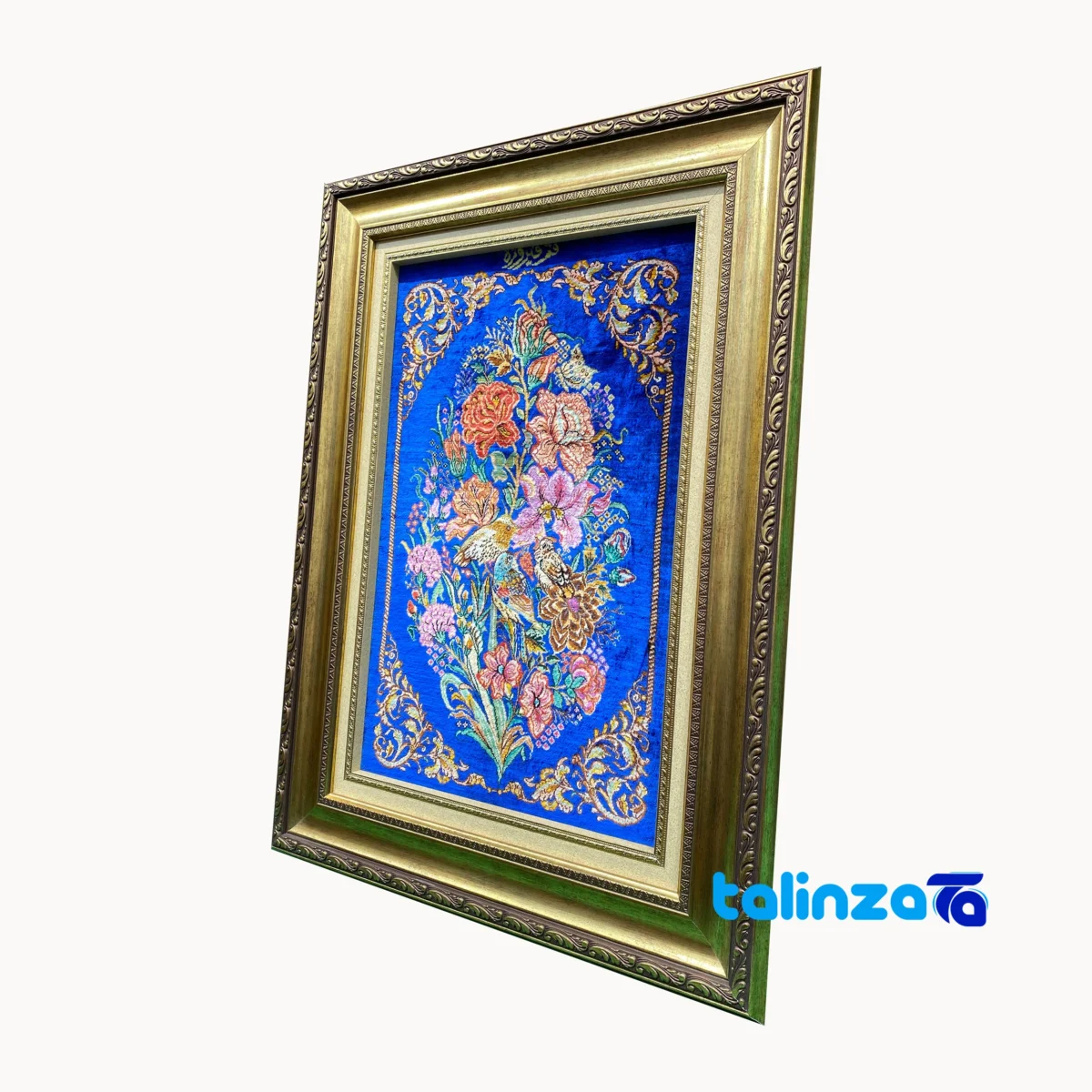 In-room view of Handmade Carpet Wall Art Floral Design room styling and scale