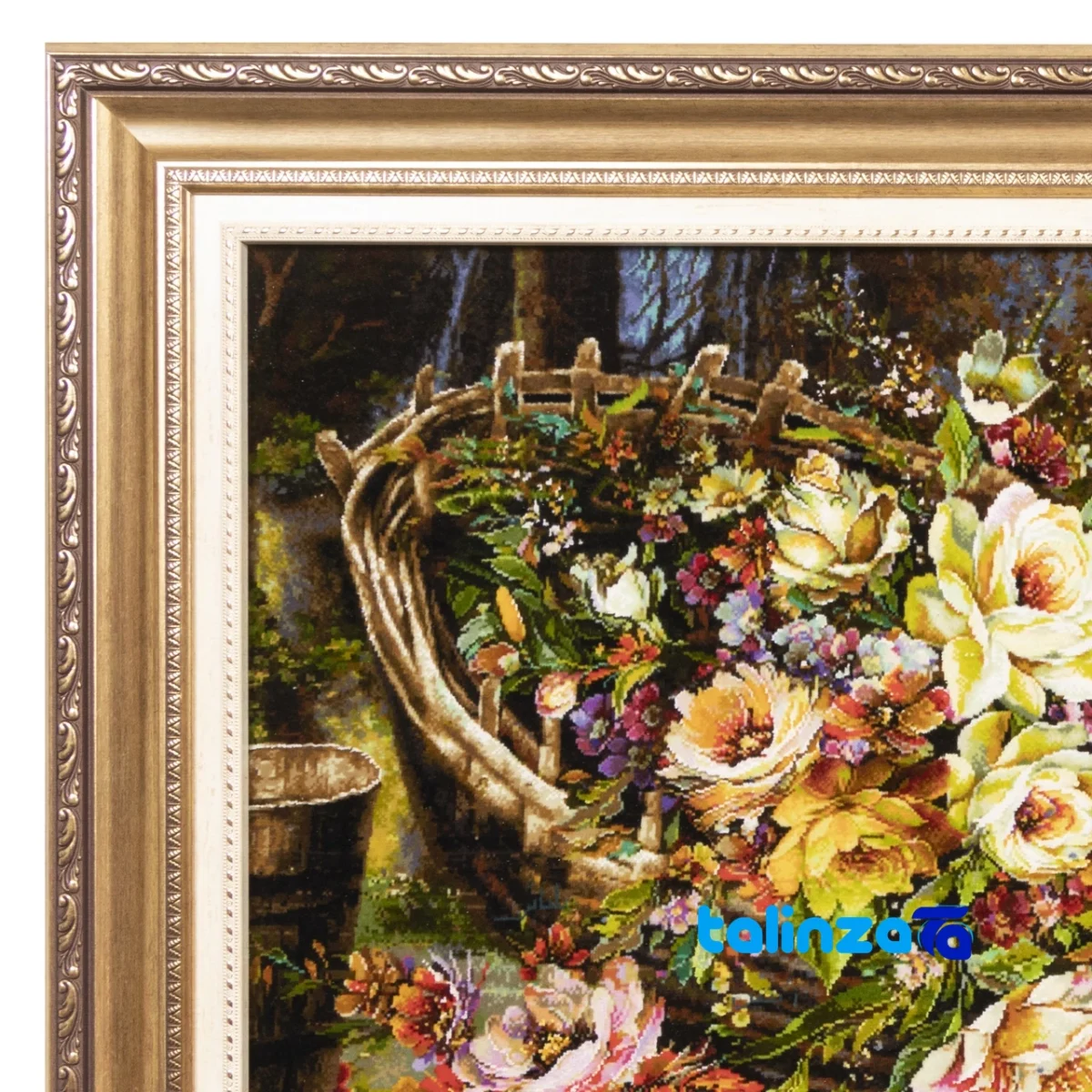 In-room view of Si Persia Handwoven Carpet Wall Art Floral Design room styling and scale