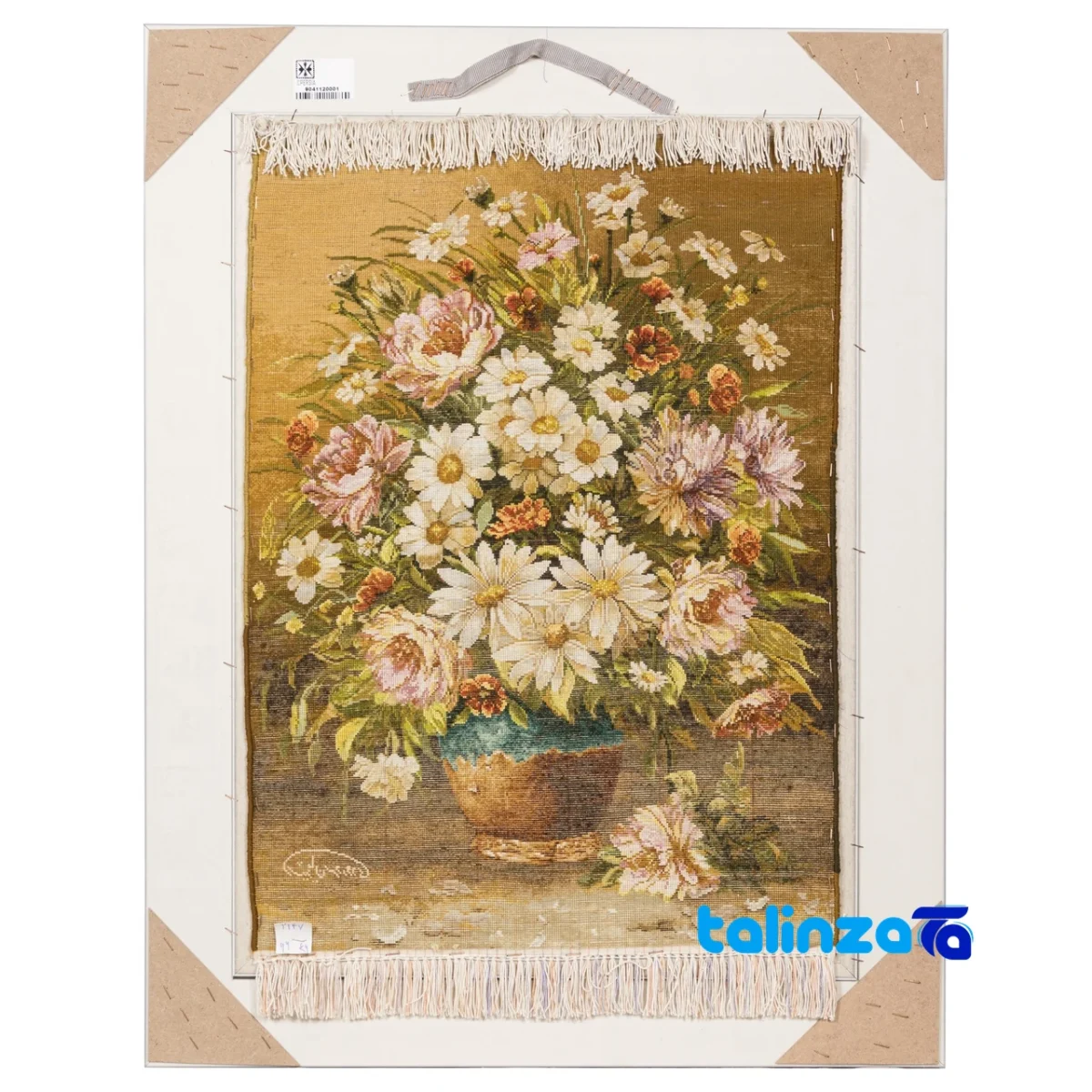 In-room view of Si Persia Handwoven Tapestry Floral Design room styling and scale