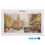 In-room view of Si Persia Handwoven Tapestry New York Rain Scene room styling and scale