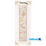 Side view of C Persia Handwoven Tapestry Miniature Hunting Scene profile and structure