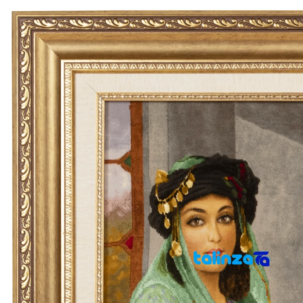 In-room view of Si Persia Handwoven Tapestry Kurdish Girl Design room styling and scale