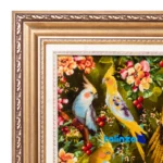 In-room view of Si Persia Handwoven Carpet Wall Art Cockatoo room styling and scale