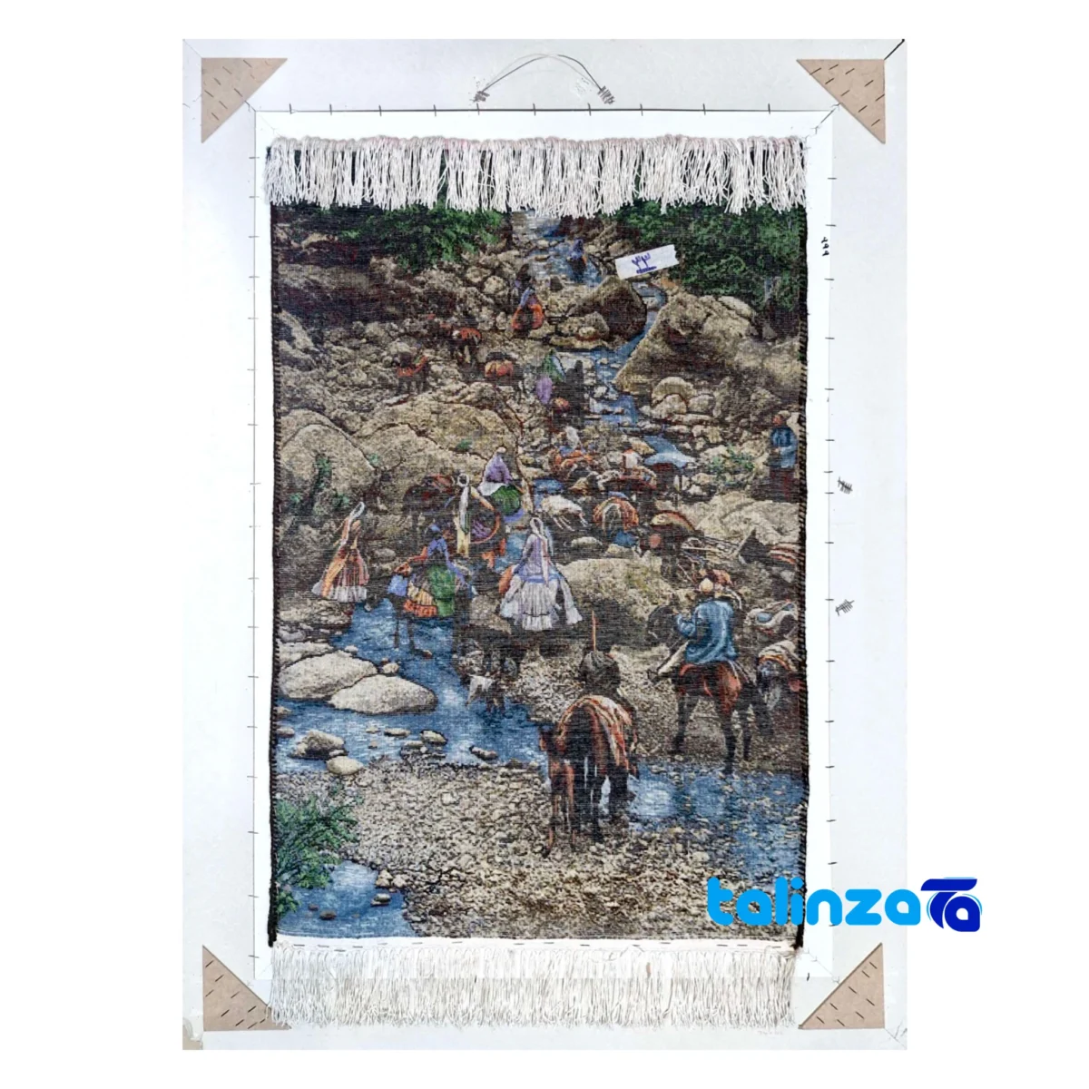 In-room view of Handmade Carpet Wall Art Miniature Design Silk room styling and scale