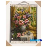 In-room view of Si Persia Handwoven Tapestry Rose Vase Design room styling and scale