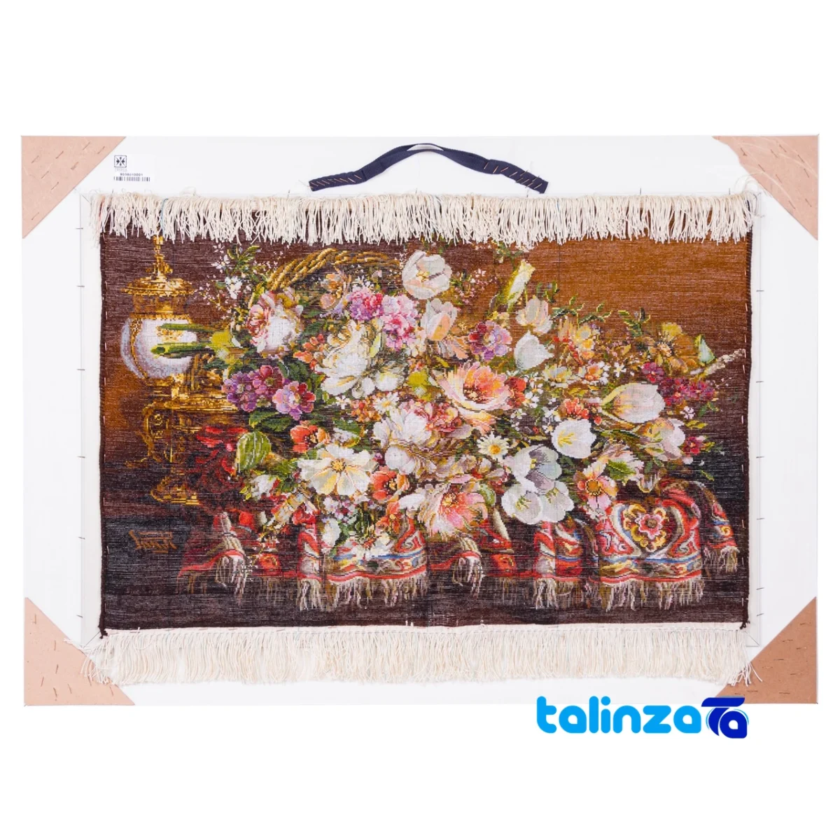 In-room view of C Persia Handwoven Carpet Wall Art Flower Basket room styling and scale