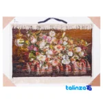 In-room view of C Persia Handwoven Carpet Wall Art Flower Basket room styling and scale
