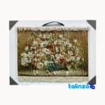 Side view of Handmade Flower Design Tapestry Art profile and structure