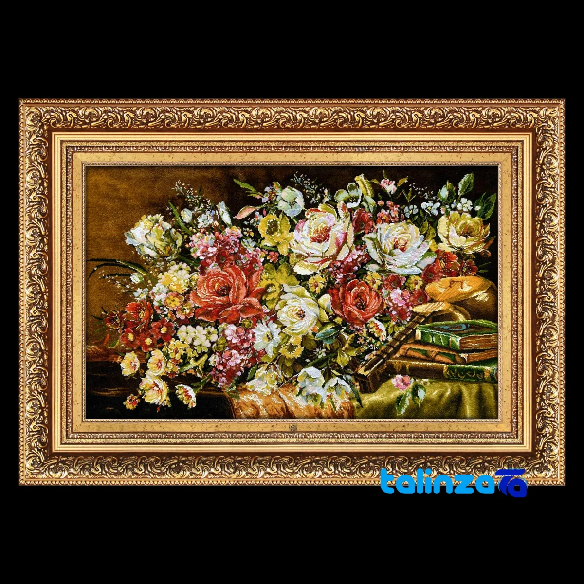 In-room view of Mirnazami Handwoven Tapestry Floral Design room styling and scale