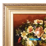 In-room view of Si Persia Handwoven Carpet Floral Basket Art room styling and scale