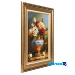 In-room view of Si Persia Handwoven Carpet Wall Art Flower in Vase room styling and scale