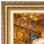 In-room view of C Persia Handwoven Tapestry Qajar Girl Artwork room styling and scale