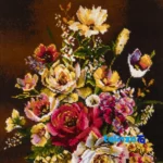 Side view of Si Persia Handwoven Tapestry Floral Design profile and structure