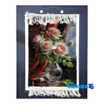 In-room view of Handmade Carpet Wall Art Rose Glass Vase Design room styling and scale