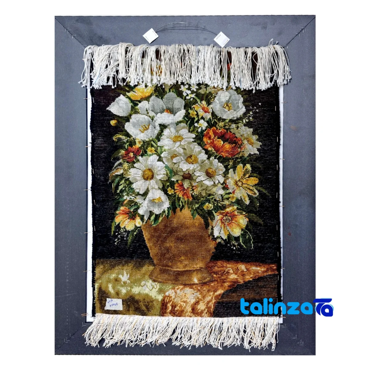 In-room view of Handmade Carpet Wall Art Flower Vase room styling and scale