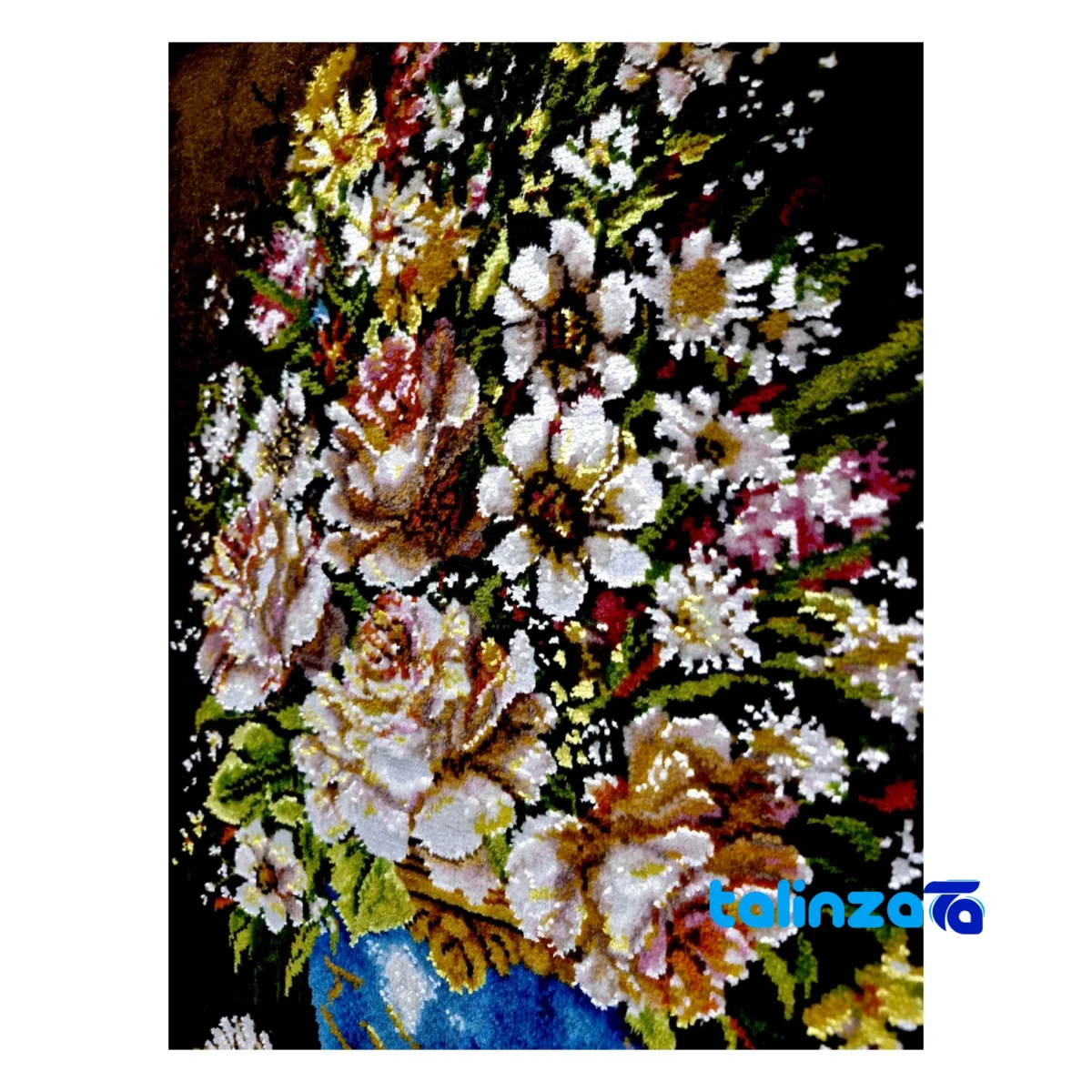 In-room view of Handmade Carpet Wall Art Flower Vase room styling and scale