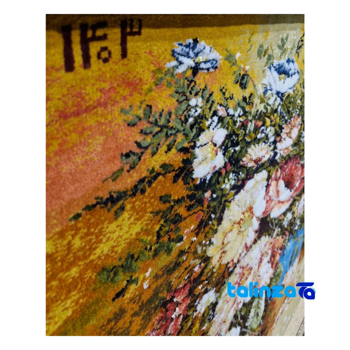 In-room view of Handmade Carpet Wall Art Flower Design room styling and scale