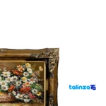In-room view of Machine-Woven Carpet Wall Art Flower Basket Design room styling and scale