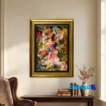 In-room view of Miniature Handwoven Design Carpet Tapestry room styling and scale