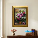 In-room view of Golestan Machine-Woven Carpet Wall Art Floral Design room styling and scale