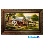 In-room view of Naghar Razavi Machine-Woven Carpet Wall Art Scenic room styling and scale