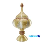 Side view of Faakhir Royal Copper Inlaid Candy Bowl Vase Set 54 x 20 profile and structure