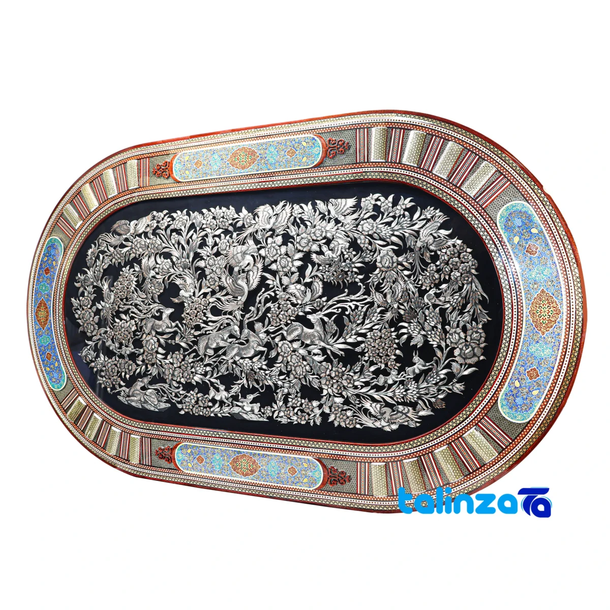 Side view of Shahkar Copper Engraved Handmade Wall Artwork 127 x 3 profile and structure
