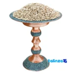 Serving view of Turquoise Inlaid Confectionery Bowl Decorative Copper snack idea