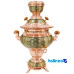 Side view of Khatamkari Samovar Set Inlaid 51 x 31 profile and structure