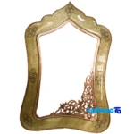 Side view of Khatamkari Mirror Candlestick Set Elegant Waistline Design profile and structure