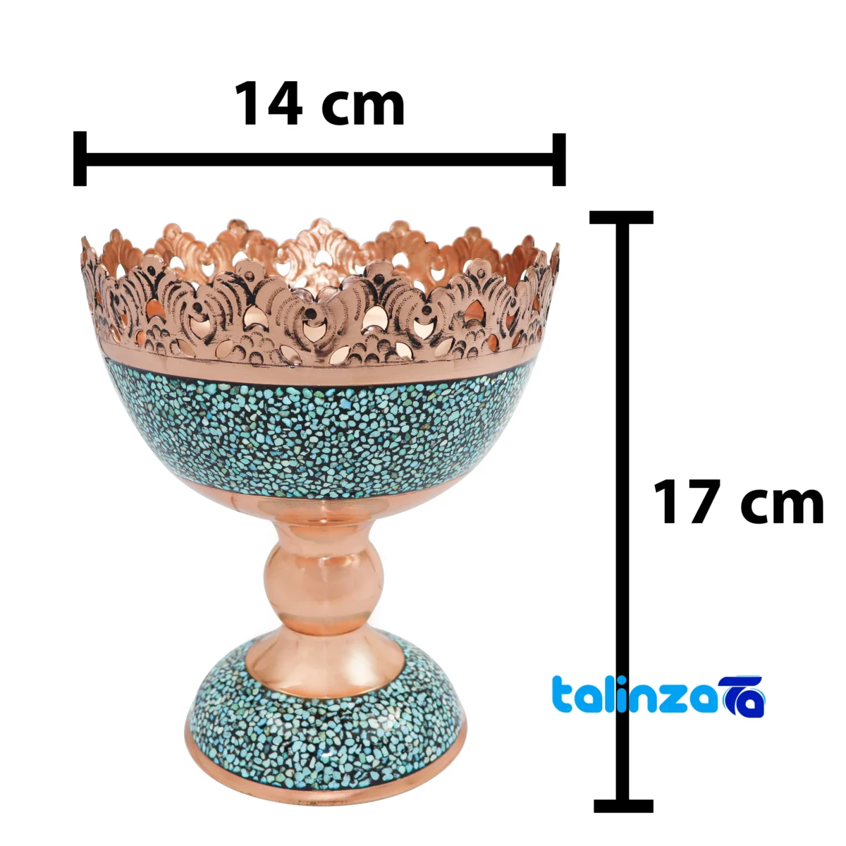 Serving view of Firoozehkoobi Nut Bowl Lab Qalam Set Six Decorative, functional snack idea
