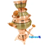 Side view of Khatamkari Samovar Set Tabletop 35 x 21 profile and structure