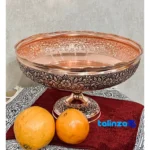 Side view of Zanjan Copper Fruit Bowl Floral Design profile and structure