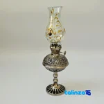 Side view of ZH Copper Round Oil Lamp Handcrafted Design profile and structure
