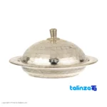 Zanjan Copper Butter Dish Elegant Design 13x13x8 cm - Detail view showing finish and material
