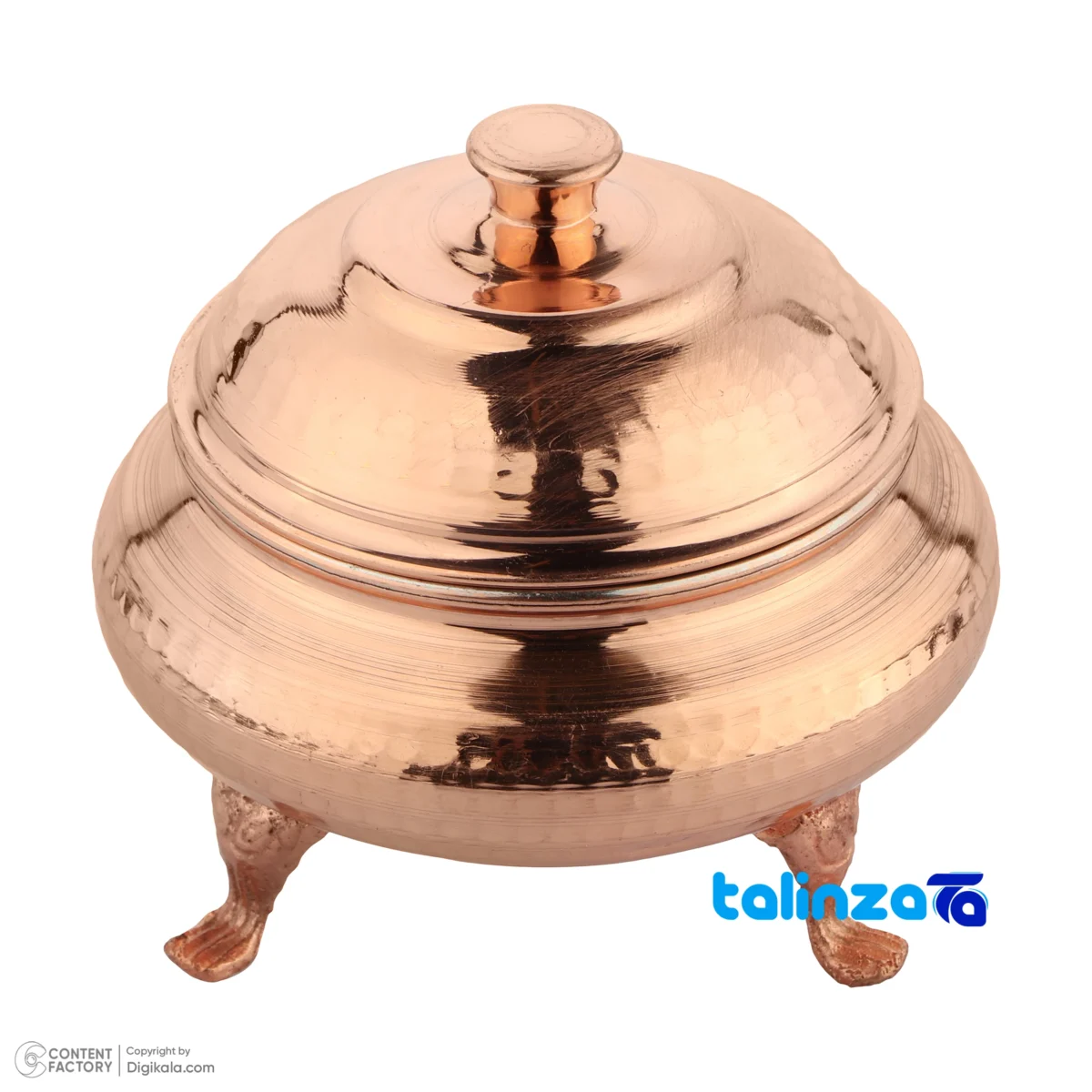 Zanjan Copper Sugar Bowl Handcrafted Engraving - Side view showing profile and structure