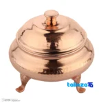 Zanjan Copper Sugar Bowl Handcrafted Engraving - Side view showing profile and structure