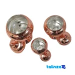 Fazli Copper Chocolate Bowl Set - Elegant Design Hammered - Side view showing profile and structure