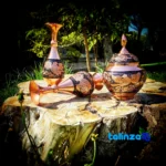 Side view of Diamond Cut Copper Vase profile and structure