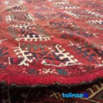 Room setting of Turkmen Handwoven Carpet Red floor placement example