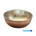 Copper Bowl Hammered Design Unique Artisan Craft - Side view showing profile and structure