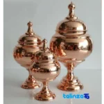 Side view of ZH213 Copper Serving Set Three-Piece Dome Design profile and structure
