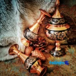 Diamond Cut Copper Candy Dish finish and material detail view)