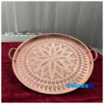 Copper Craft Round Tray Handcrafted Design Plate, Serving Dish, profile and structure (Side view)