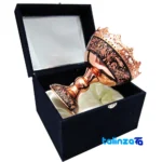 Isfahan Copper Nut Bowl Diamond Pattern Handcrafted - Top view showing package opening