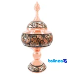 Side view of Handmade Copper Candy Dish Engraved Isfahan 19 x profile and structure