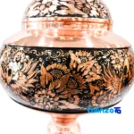 Copper Candy Dish Diamond Cut Handmade 21 x profile and structure (Side view)