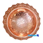Side view of Mosaic Copper Nut Bowl Decorative Design 21x21x30 cm profile and structure