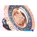 Side view of Pardaz Copper Candy Dish with hand-painted design profile and structure