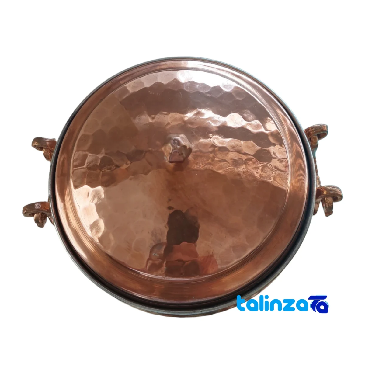 Side view of Copper Delight Serving Bowl with Stand profile and structure
